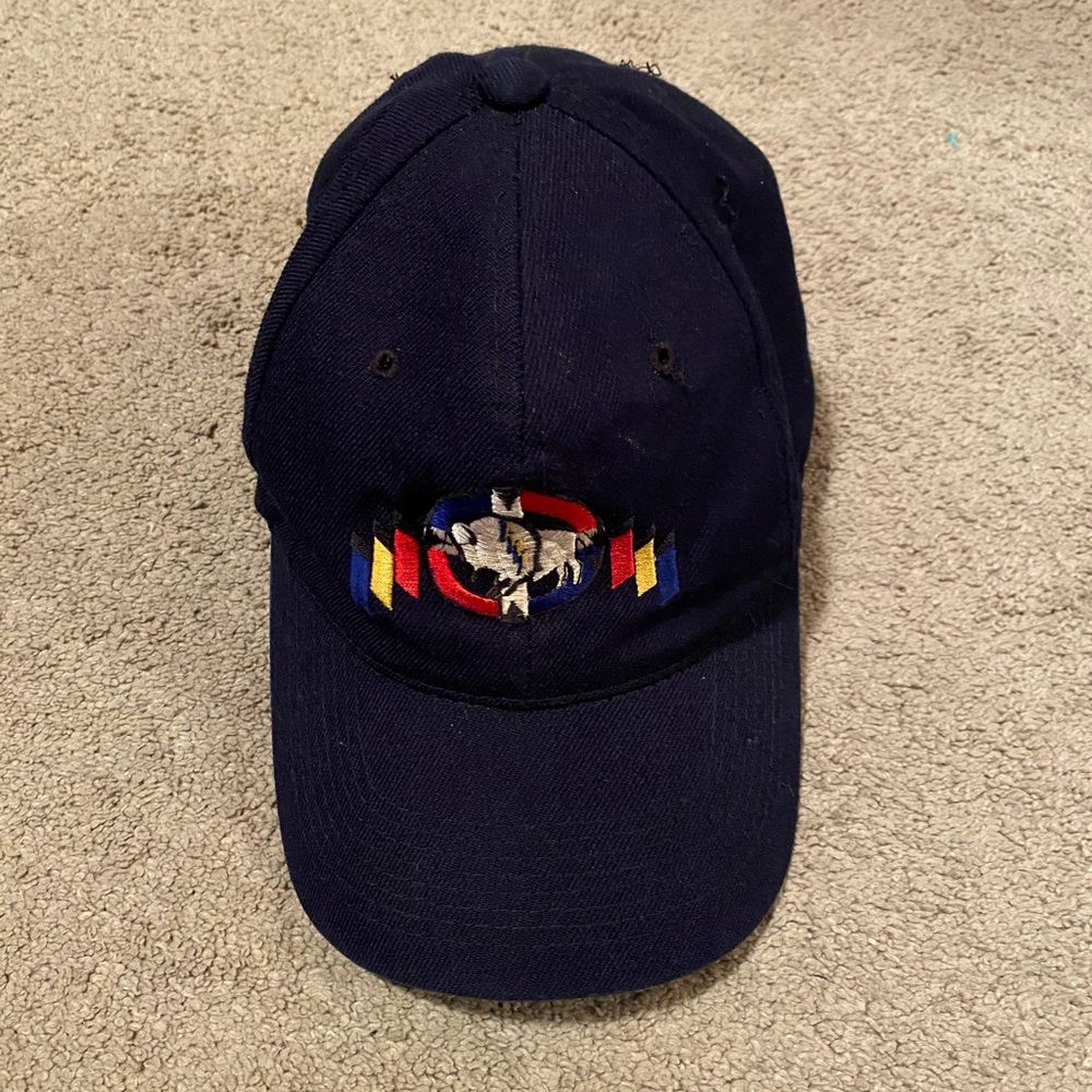 Black Velcro Hat With Embroidered Buffalo Graphic